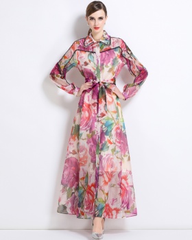 Bohemian style long dress long sleeve dress