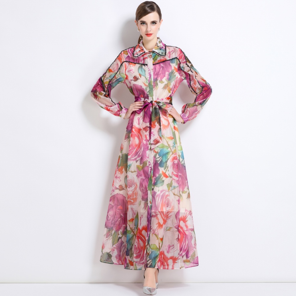 Bohemian style long dress long sleeve dress