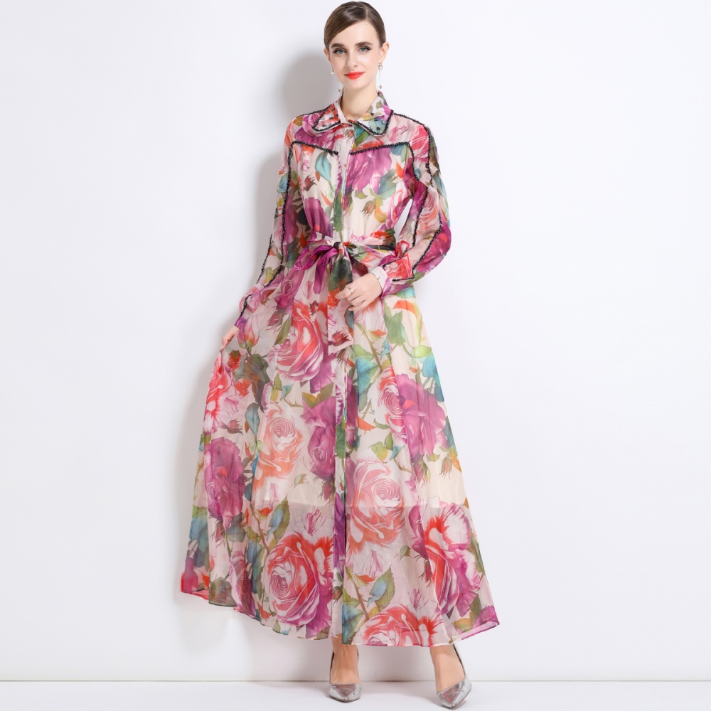 Bohemian style long dress long sleeve dress