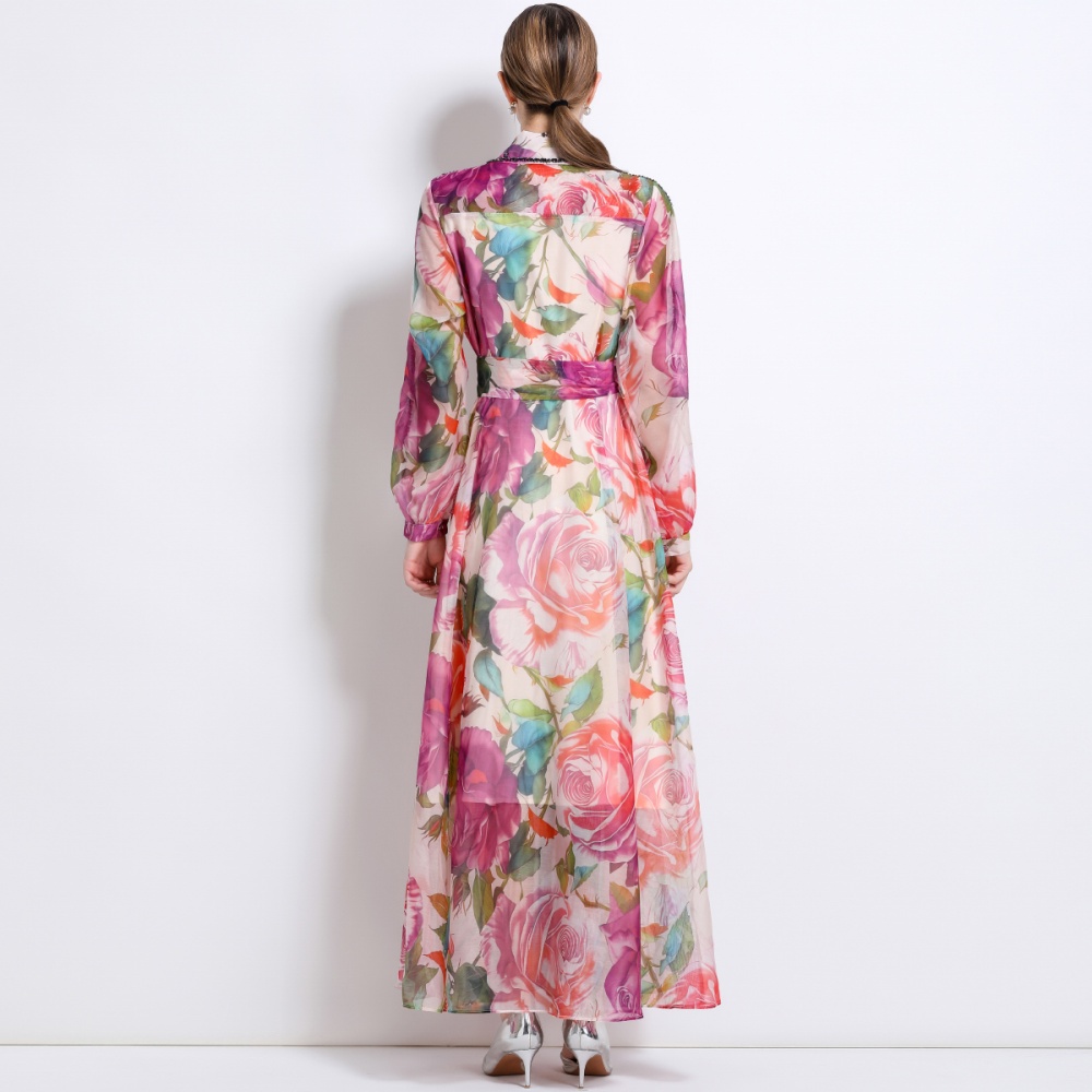 Bohemian style long dress long sleeve dress