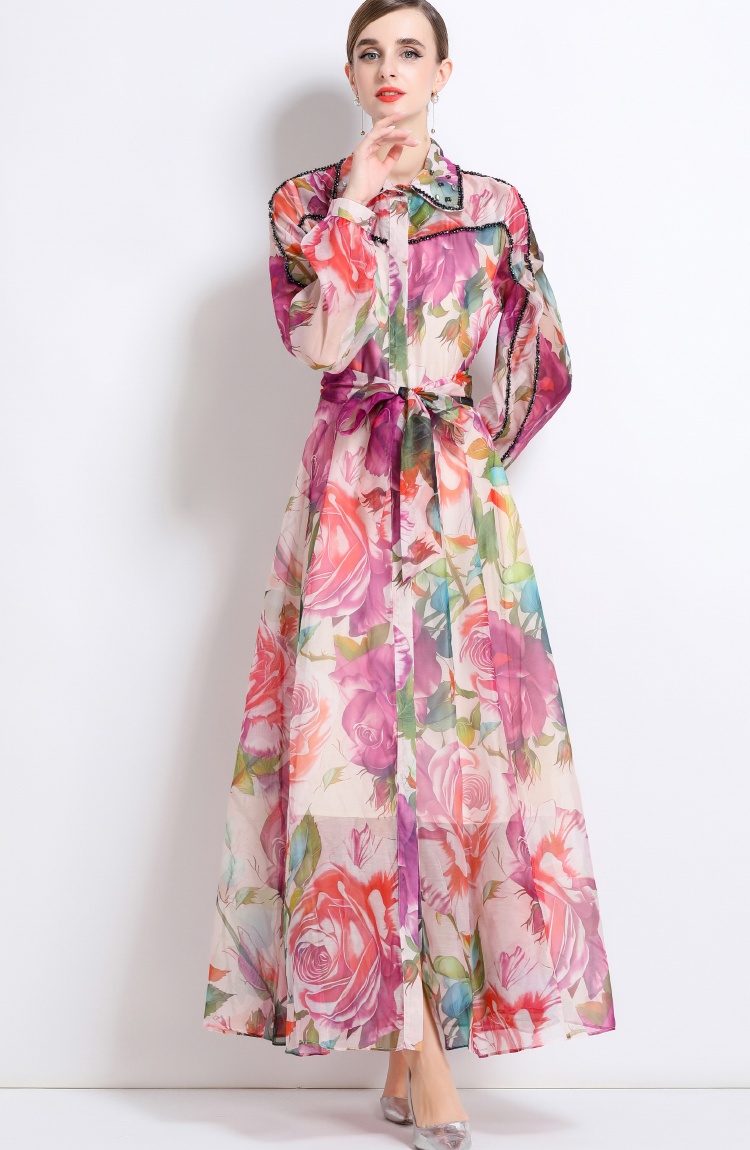Bohemian style long dress long sleeve dress