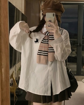 Retro stripe loose tops long sleeve American style coat