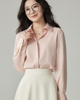Cherry long sleeve tops autumn profession shirt for women