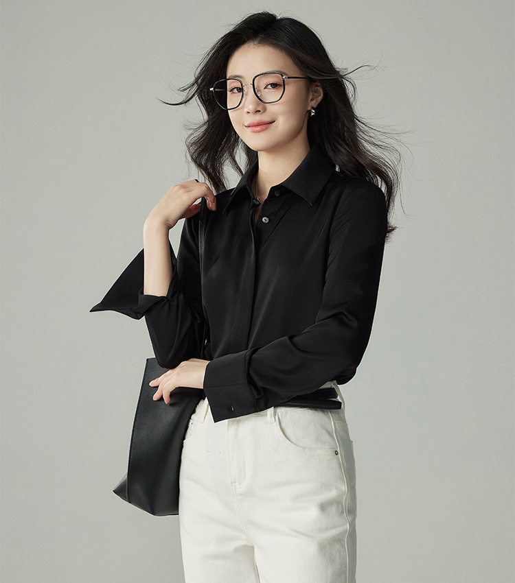 Cherry long sleeve tops autumn profession shirt for women