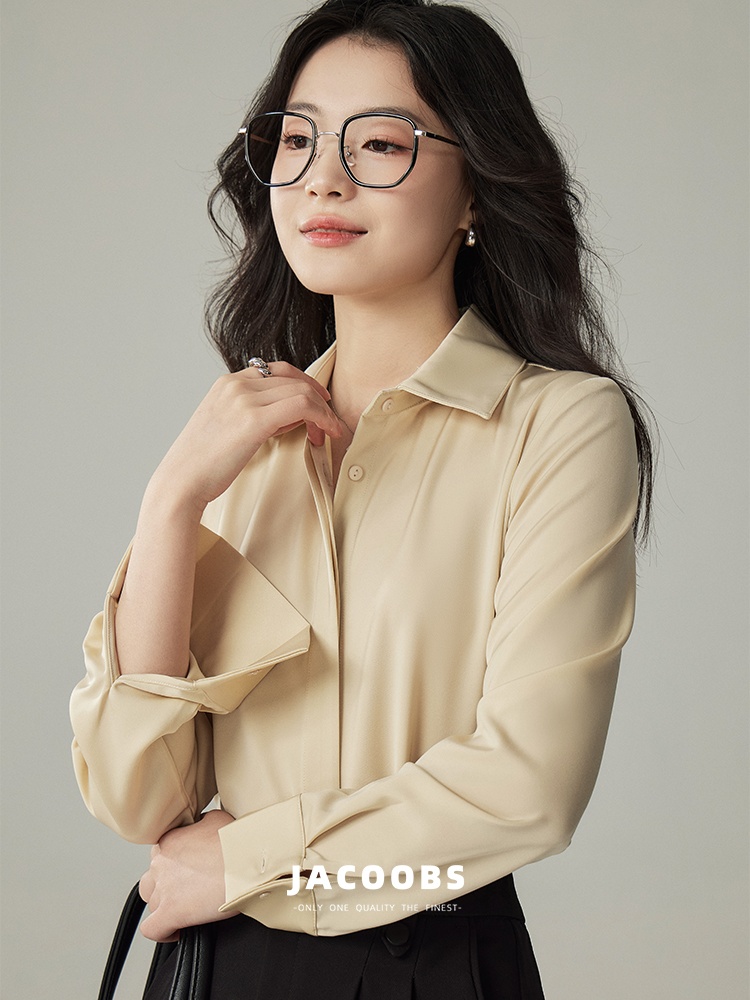 Cherry long sleeve tops autumn profession shirt for women