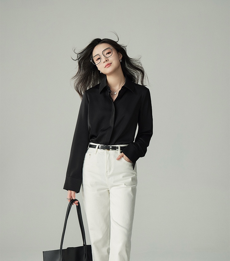 Cherry long sleeve tops autumn profession shirt for women