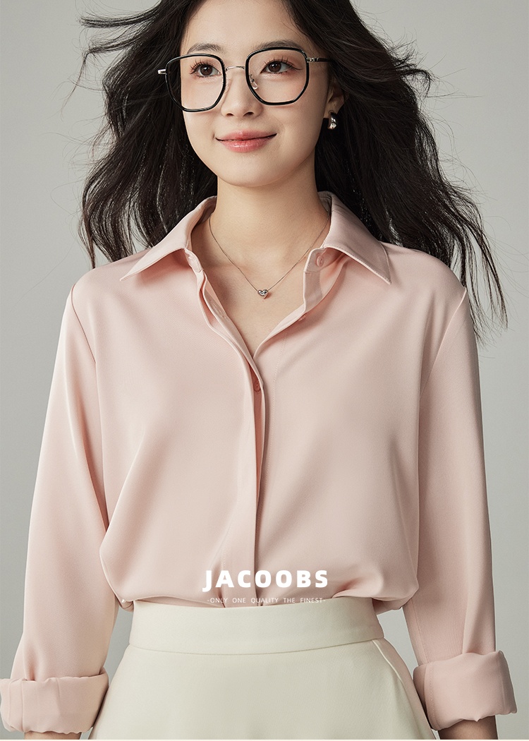 Cherry long sleeve tops autumn profession shirt for women