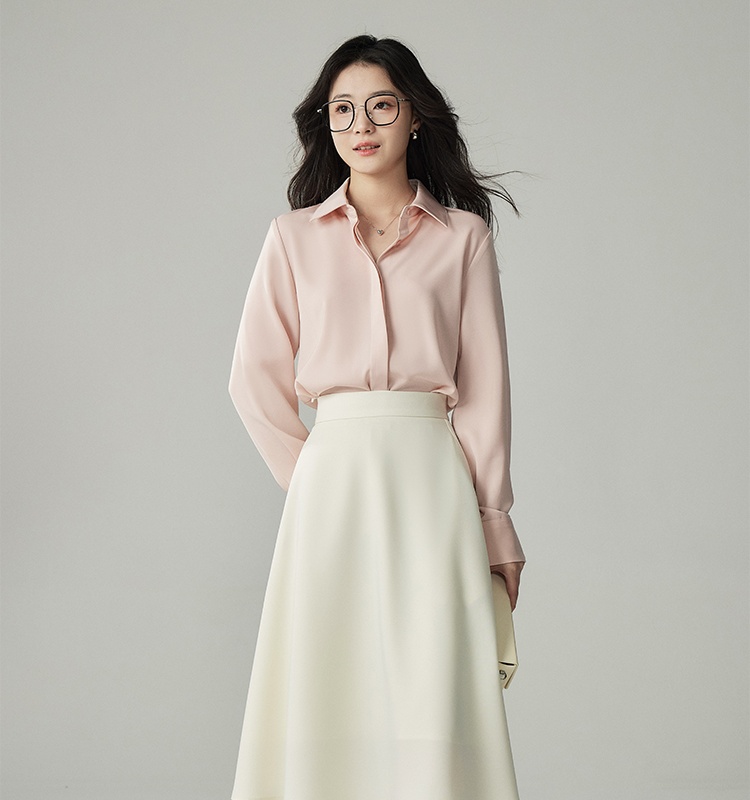 Cherry long sleeve tops autumn profession shirt for women