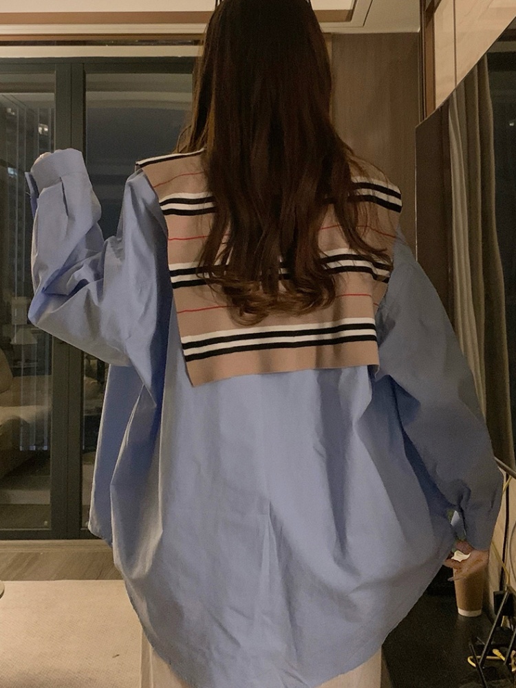 Embroidery loose shirt long sleeve pure cotton coat for women