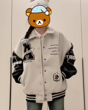 Autumn cstand collar retro coat couples embroidery jacket