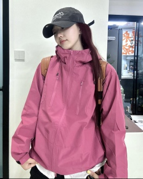 Outdoor sports windproof jacket hooded technical jacket for women