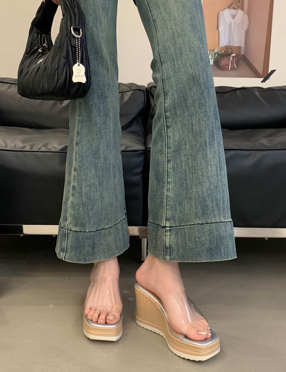 Thick crust fashion slippers vacation platform soles shoes