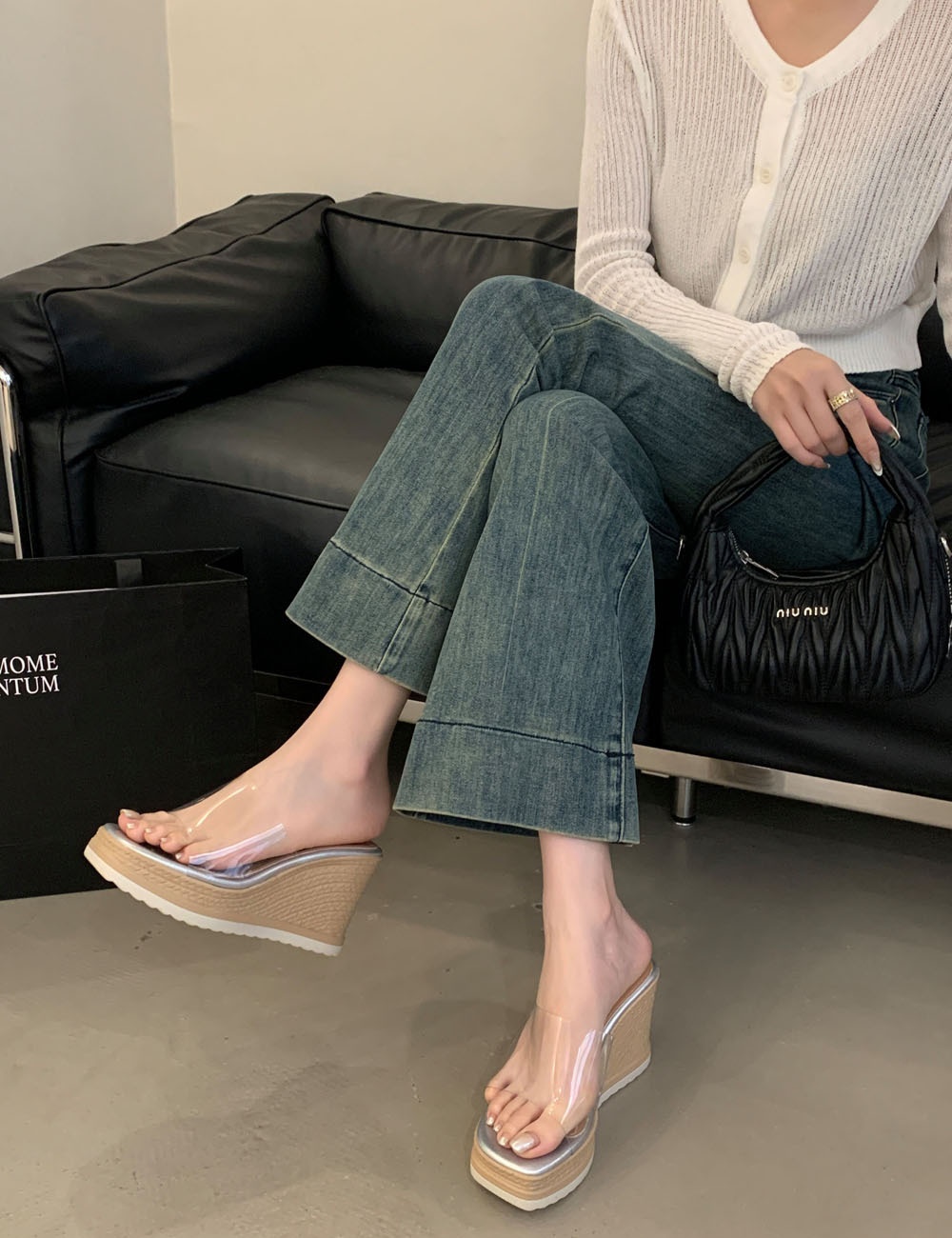 Thick crust fashion slippers vacation platform soles shoes