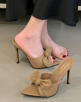 Large yard high-heeled summer butterfly slippers for women