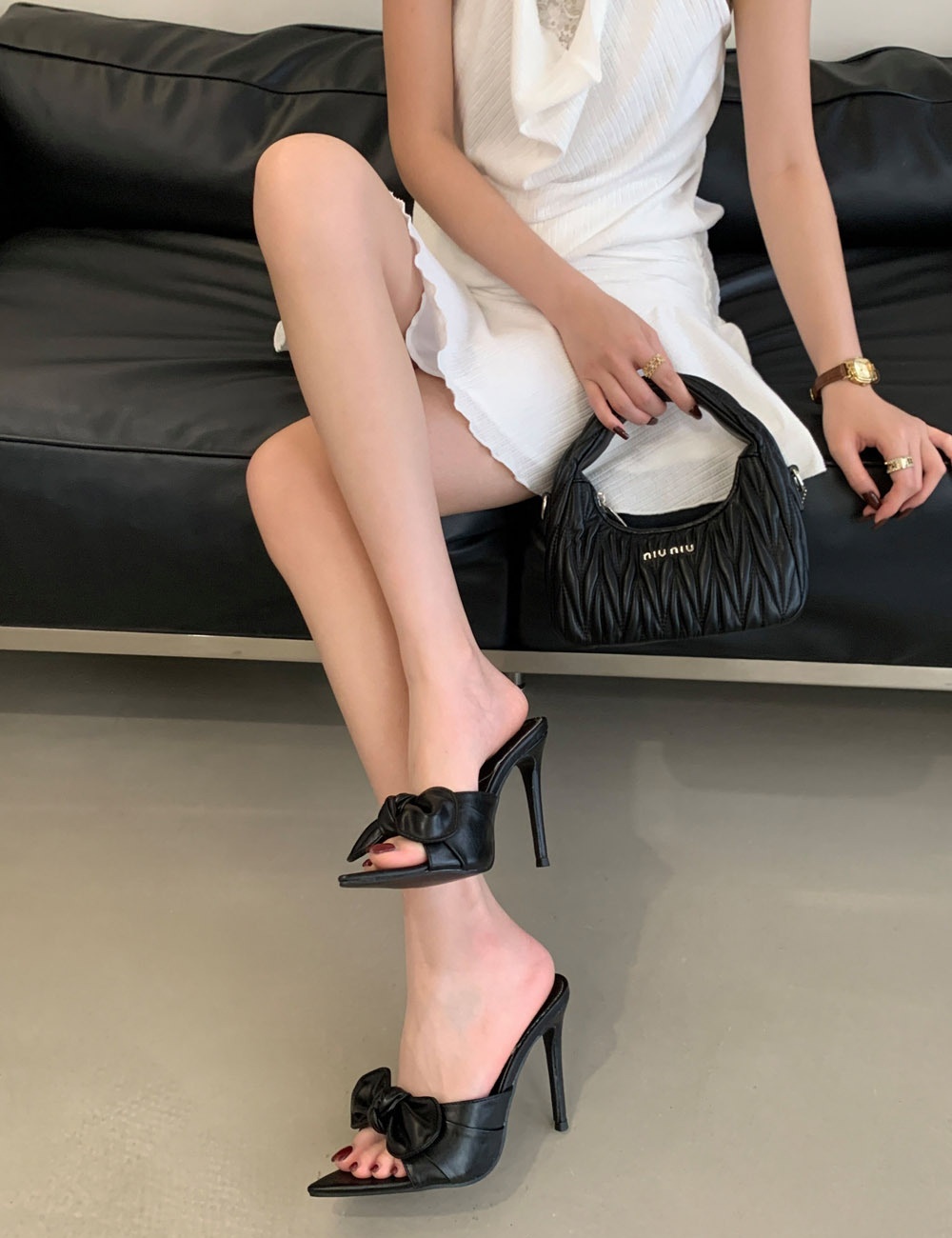 Large yard high-heeled summer butterfly slippers for women