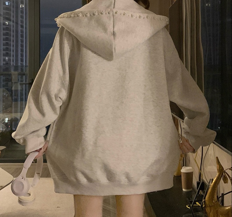 Autumn embroidery hoodie Casual cardigan for women