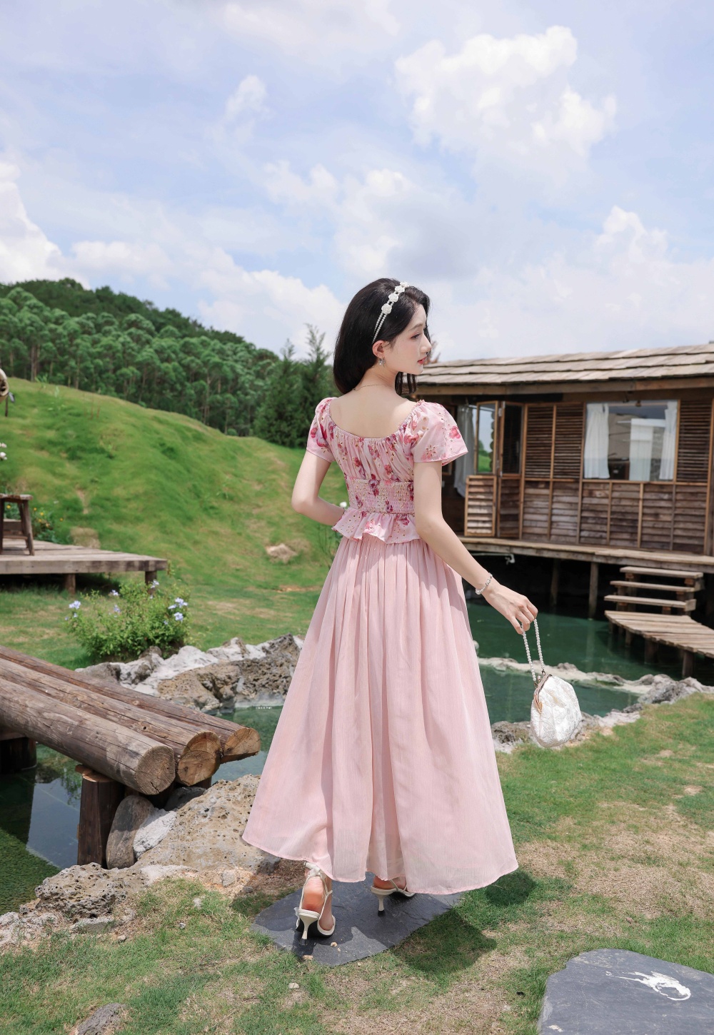 France style maiden skirt drawstring tops 2pcs set for women