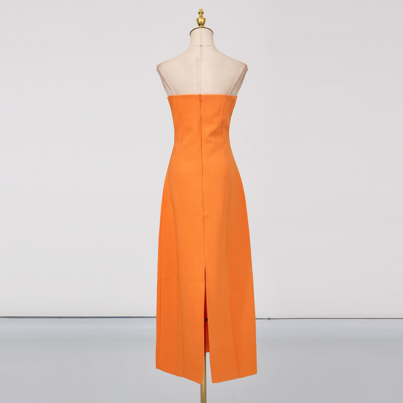 Wrapped chest fashion long dress ladies flowers dress for women