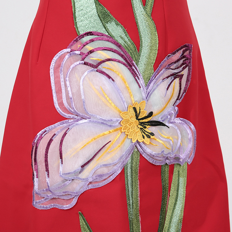 Wrapped chest fashion long dress ladies flowers dress for women