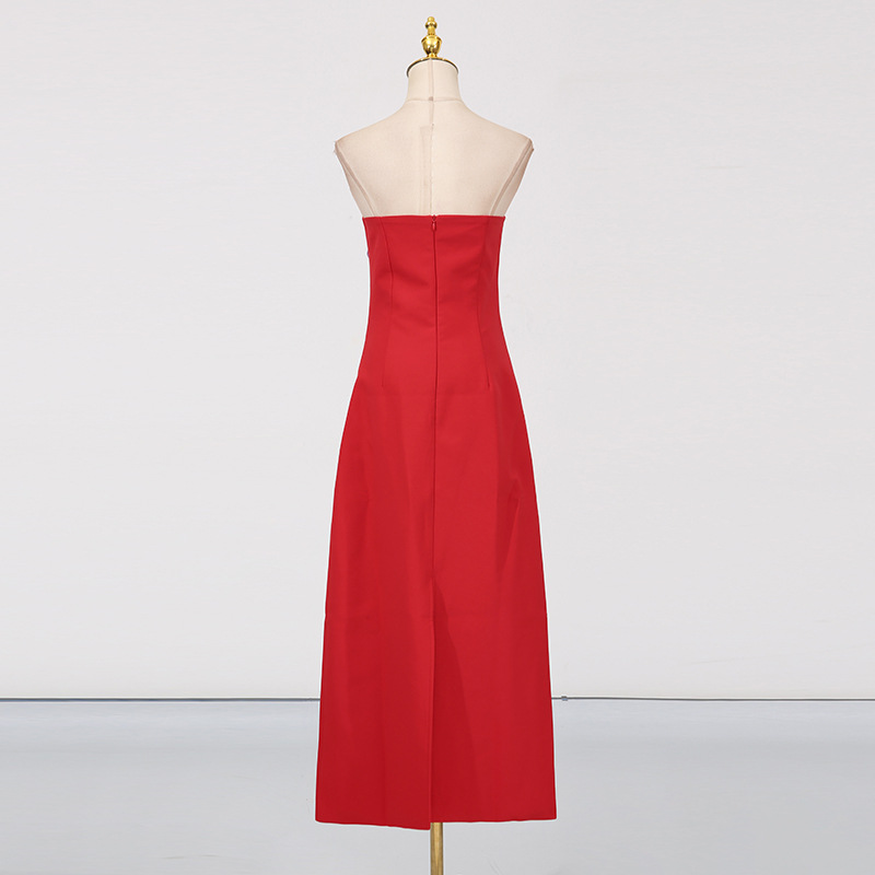 Wrapped chest fashion long dress ladies flowers dress for women
