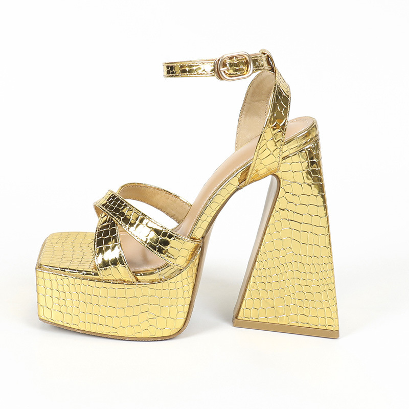 Very high sandals thick crust high-heeled shoes