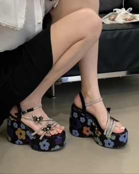 Open toe high-heeled slipsole fashion sandals