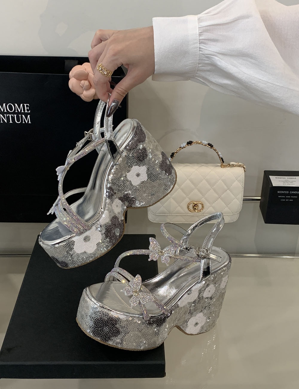 Open toe high-heeled slipsole fashion sandals