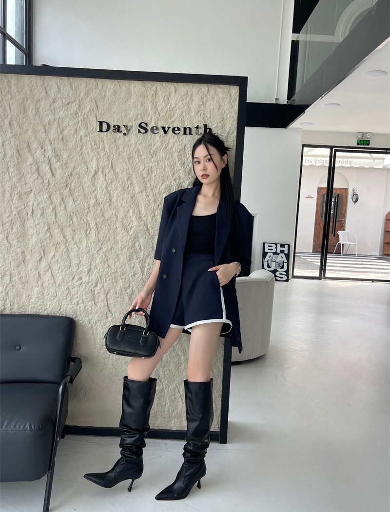 Fine-root pointed boots slim thigh boots