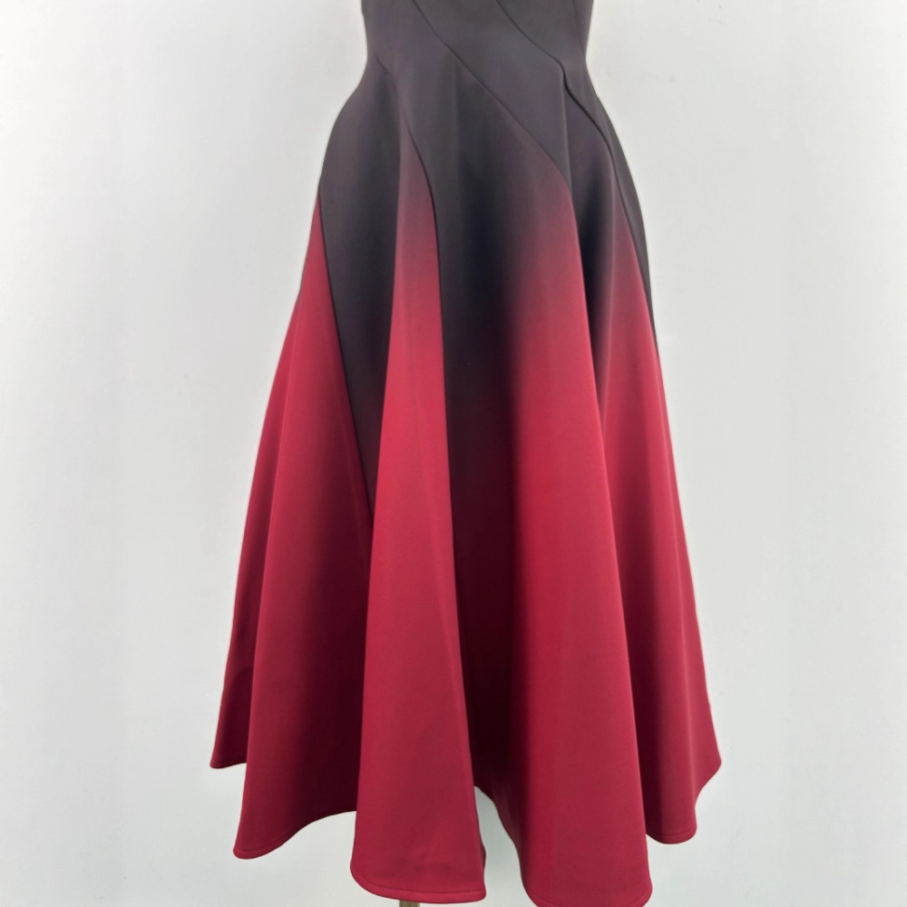 Pinched waist slim dress gradient wrapped chest long dress