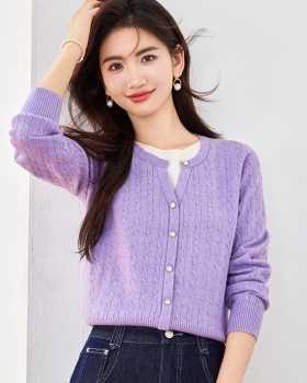 Short Pseudo-two cardigan knitted thin sweater