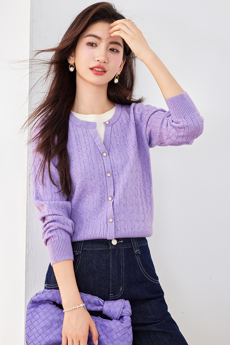 Short Pseudo-two cardigan knitted thin sweater