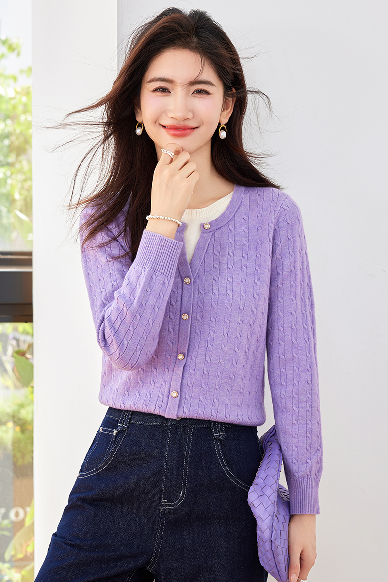 Short Pseudo-two cardigan knitted thin sweater