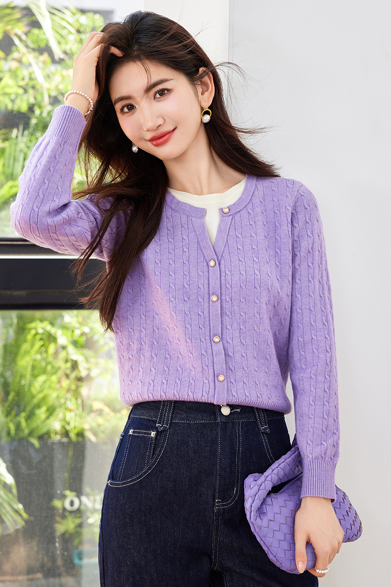 Short Pseudo-two cardigan knitted thin sweater