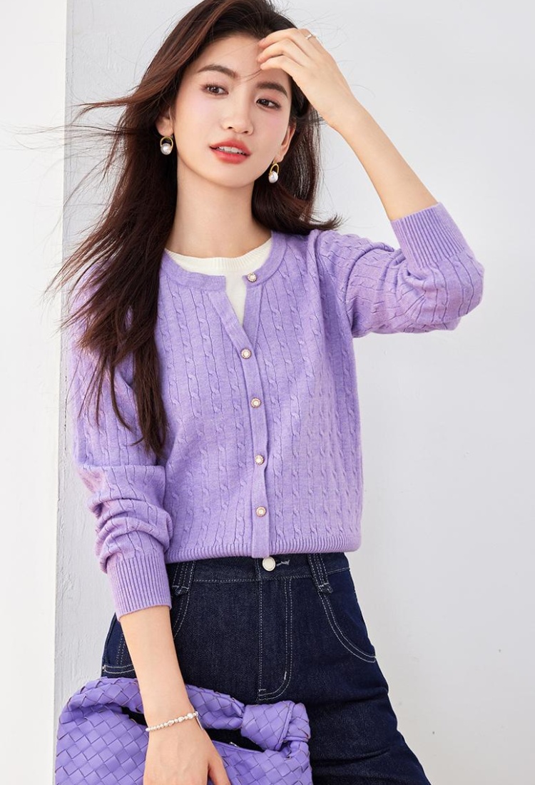 Short Pseudo-two cardigan knitted thin sweater