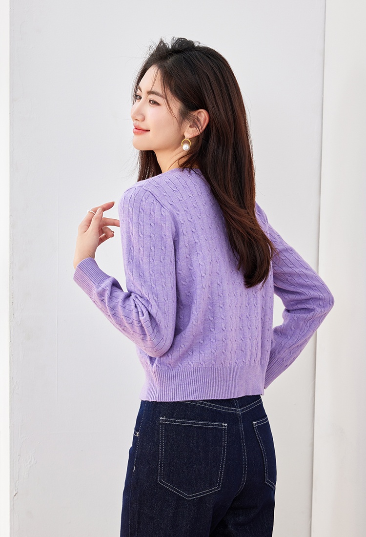 Short Pseudo-two cardigan knitted thin sweater