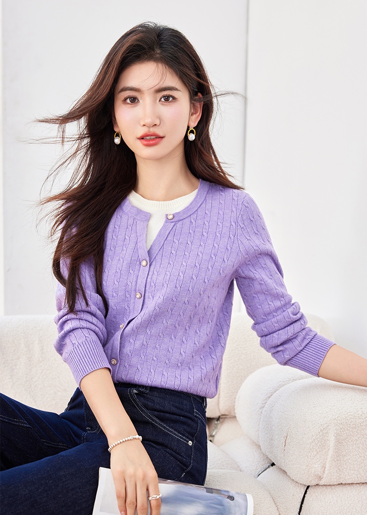 Short Pseudo-two cardigan knitted thin sweater