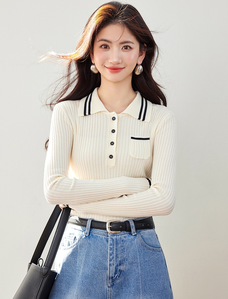 All-match autumn sweater college style tops for women
