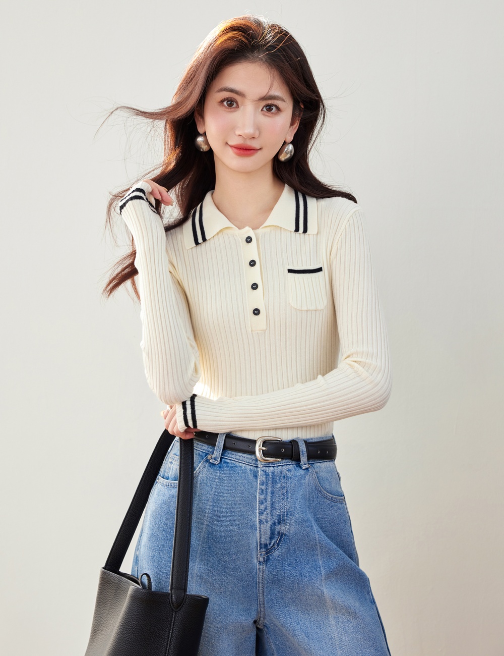 All-match autumn sweater college style tops for women