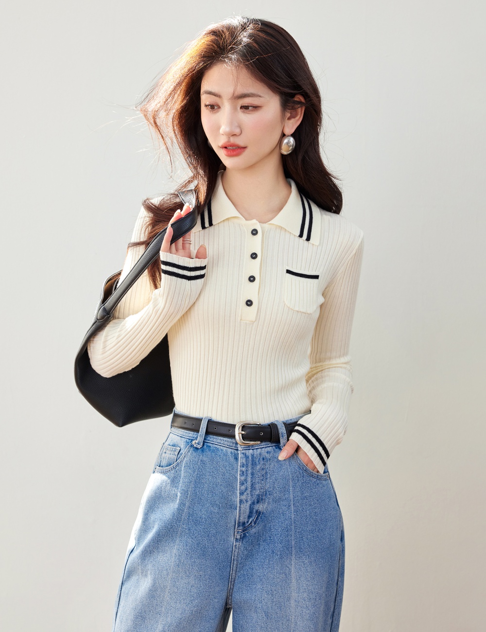 All-match autumn sweater college style tops for women