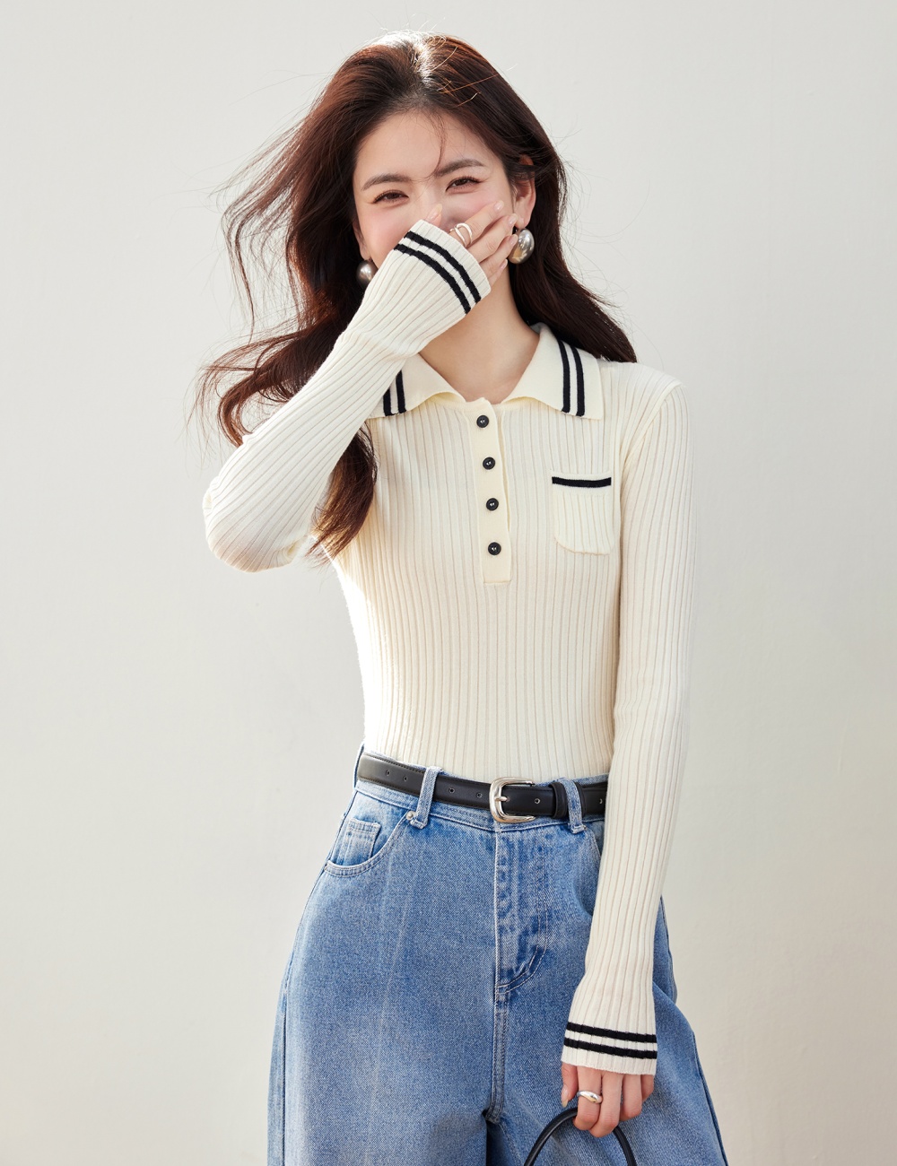 All-match autumn sweater college style tops for women