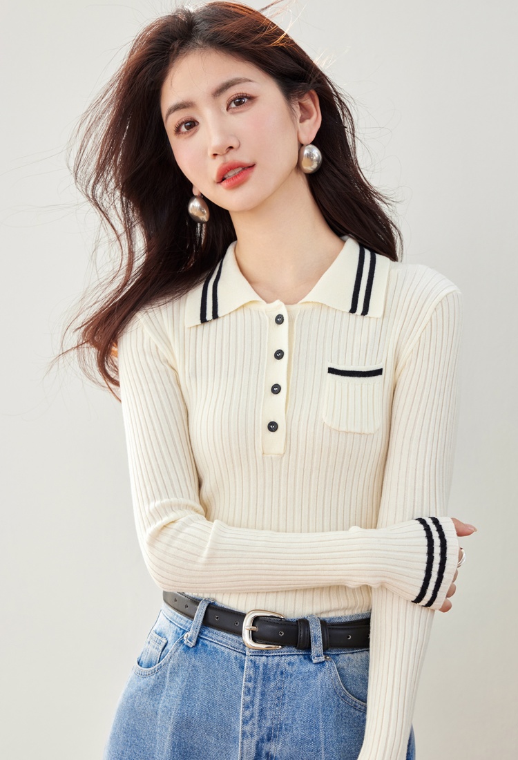 All-match autumn sweater college style tops for women