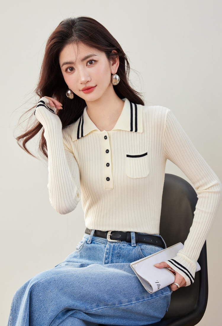 All-match autumn sweater college style tops for women
