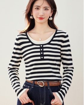 Pseudo-two autumn sweater France style tops