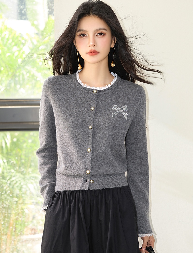 Bow cardigan Korean style sweater for women