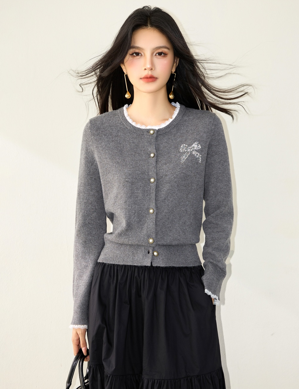 Bow cardigan Korean style sweater for women