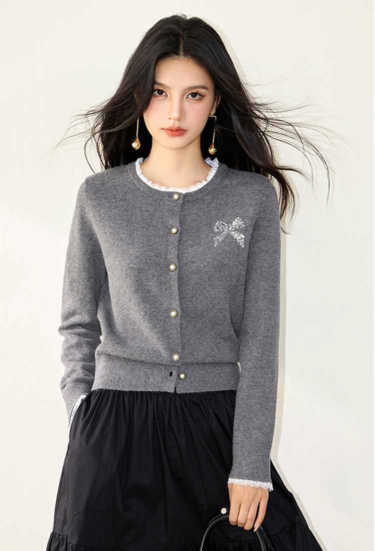 Bow cardigan Korean style sweater for women