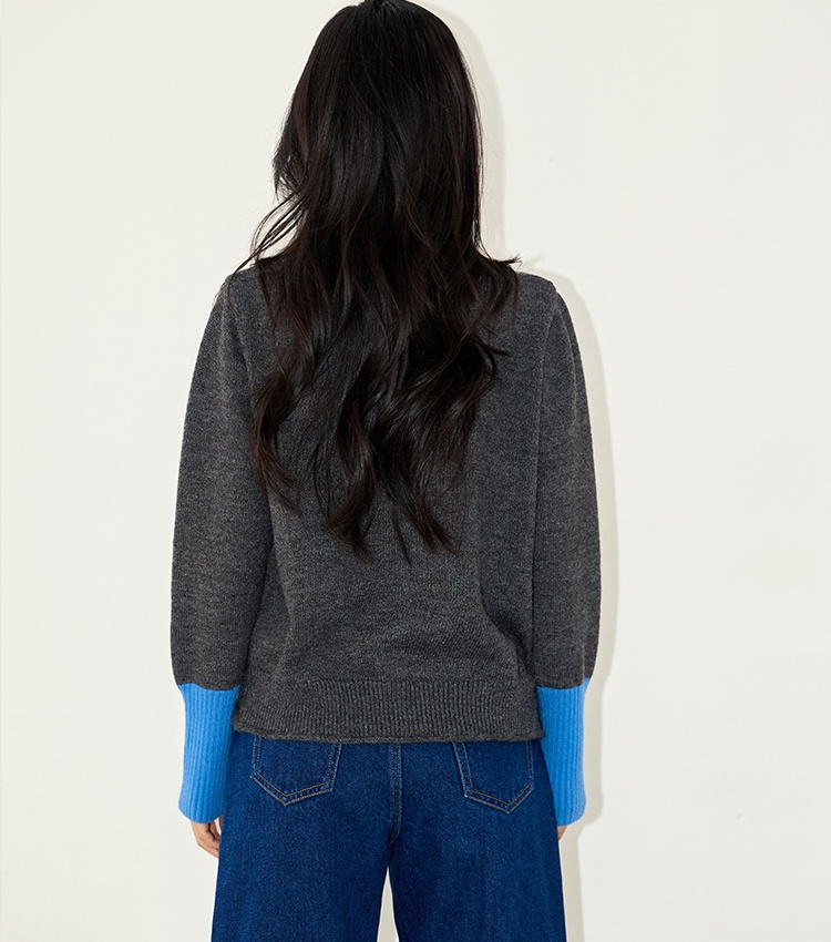 Knitted heart sweater single-breasted coat for women