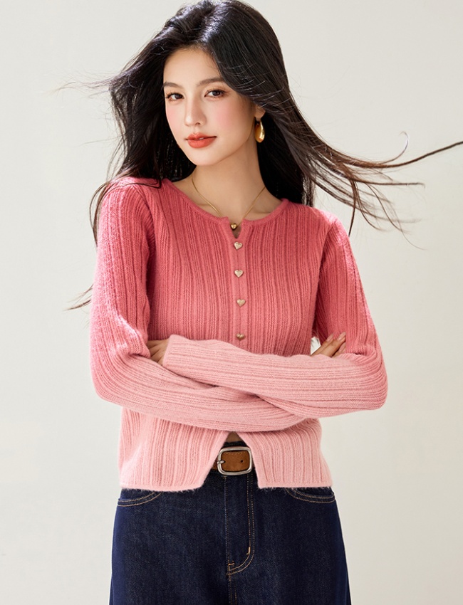 Gradient red sweater sweet unique tops for women