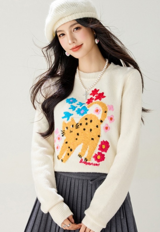 Legs niche cat Western style unique pullover sweater