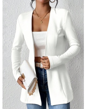 V-neck fashion Casual business suit buckle long sleeve coat